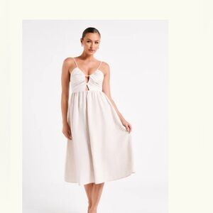 Cut out linen midi dress